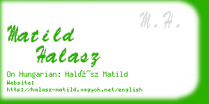 matild halasz business card